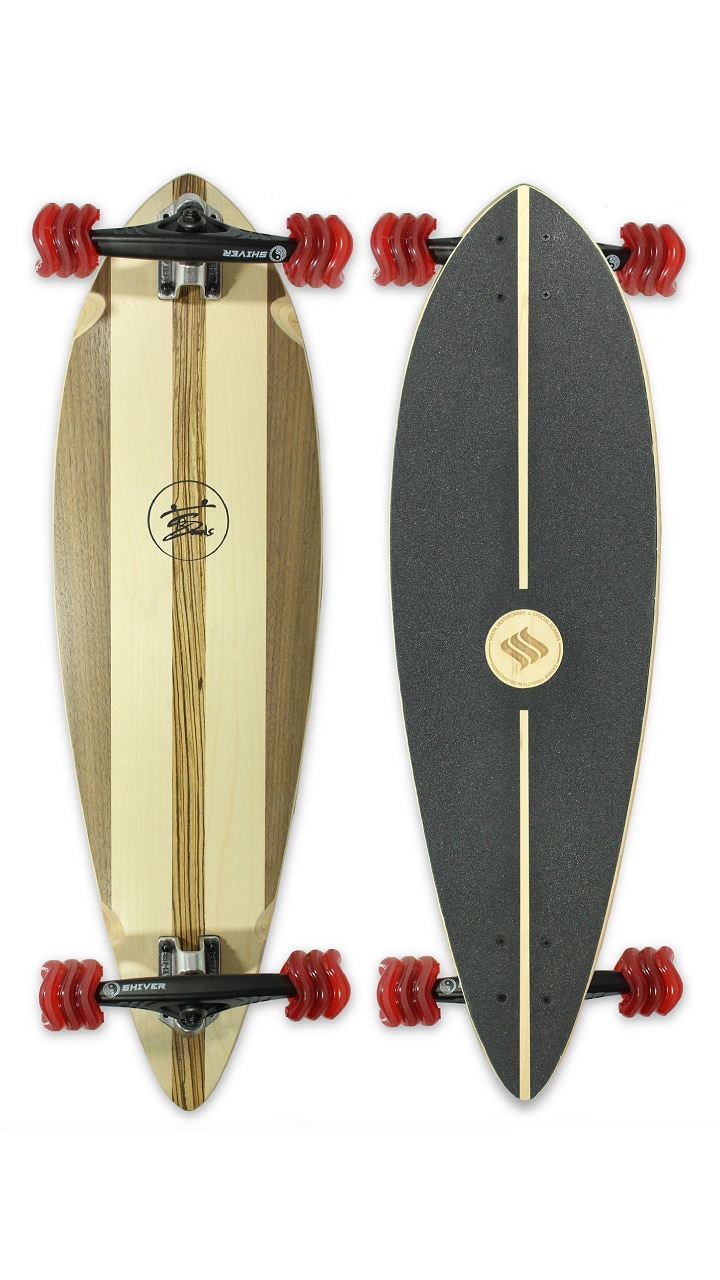 Natural Wood Pintail Longboard (Shark Wheel x Special Boards ) SHARK