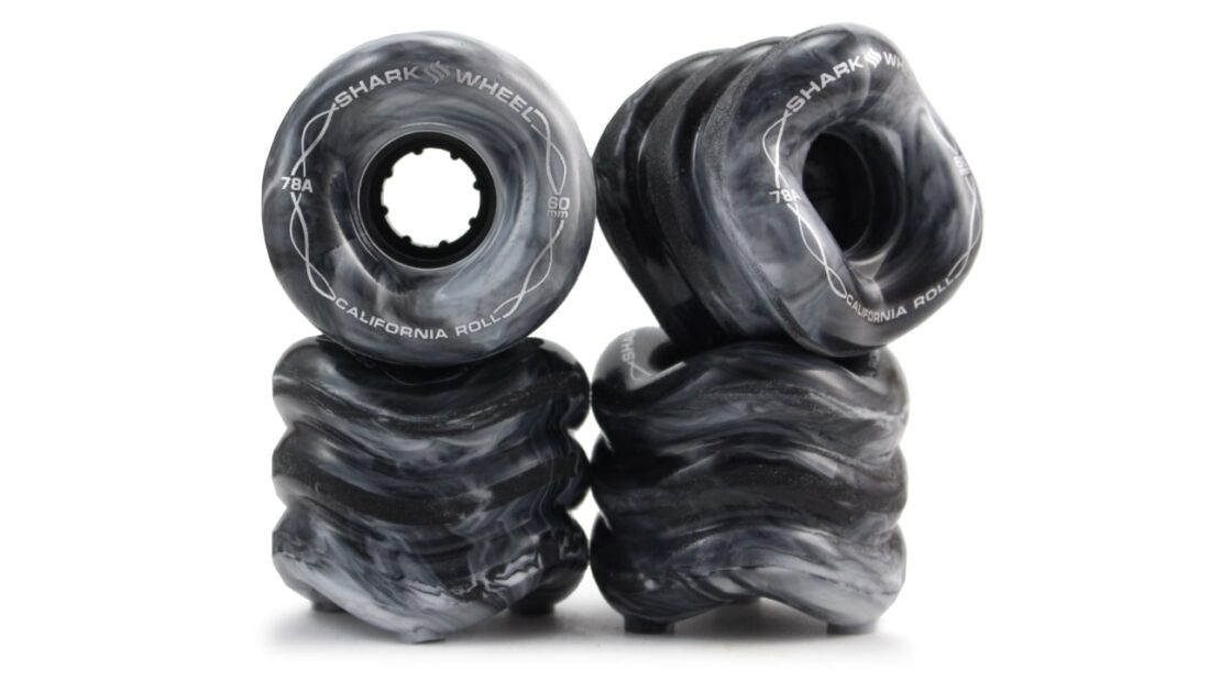 60MM, 78A 78A BLACK AND WHITE SWIRL CALIFORNIA ROLL